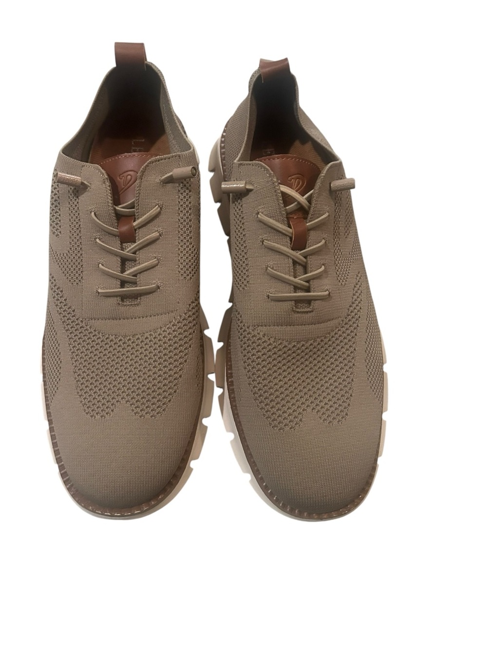 Leisure Men's Knit Casual Sneakers - Taupe size 14
